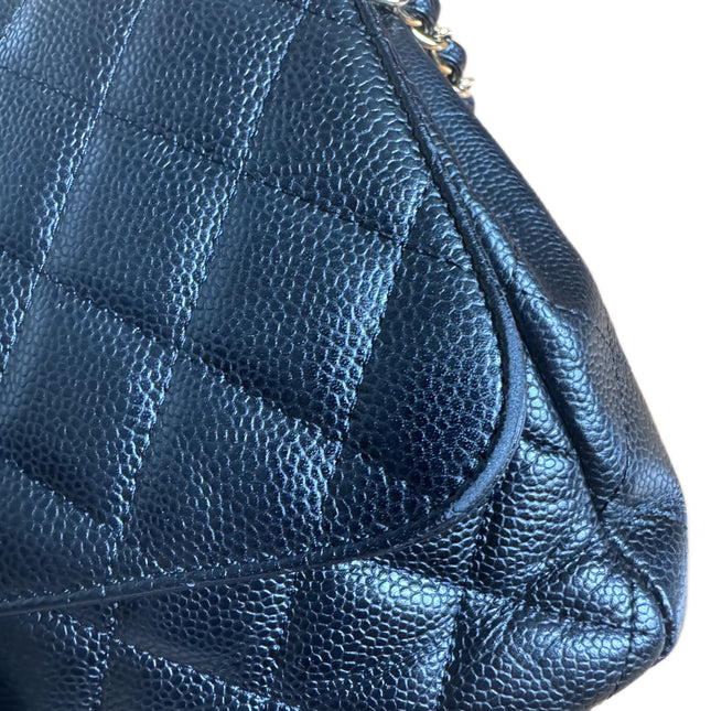 Chanel Classic Flap Jumbo Black Caviar Leather Single Flap 24k Gold Hardware 2008
