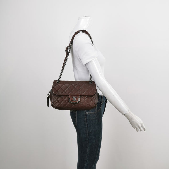 Sold Chanel 2013 Paris-Edinburgh Medium Burgundy Flap Shoulder Bag