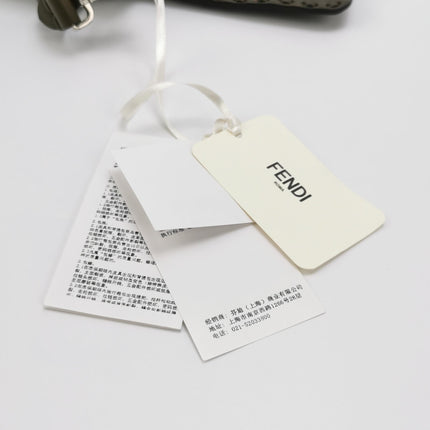 Fendi Baguette Selleria Medium Dark Green Calfskin Leather Crossbody Bag