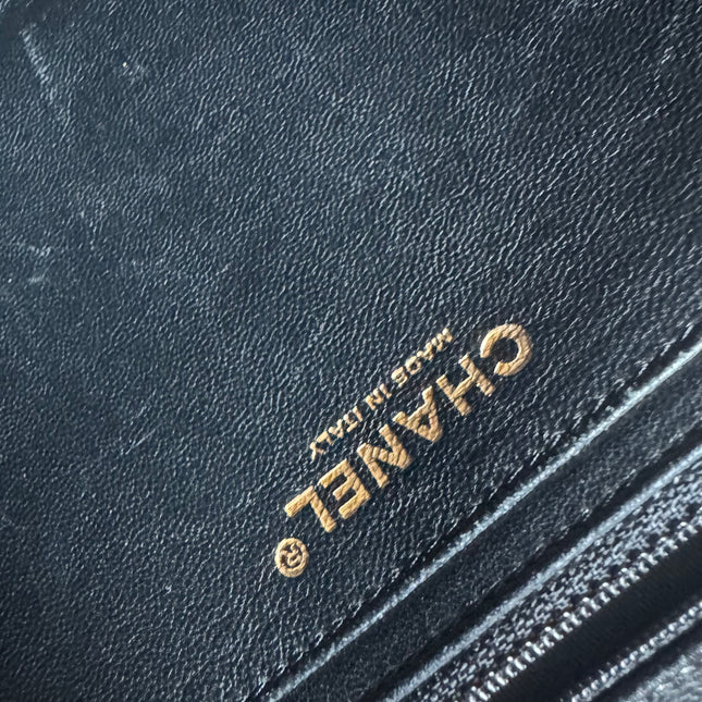 Chanel Classic Flap Jumbo Black Caviar Leather Single Flap 24k Gold Hardware 2008