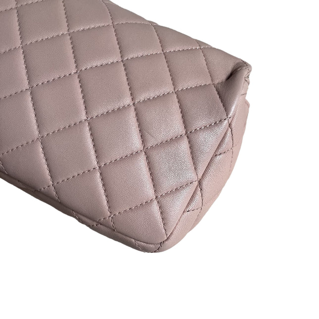 Sold Chanel Classic Flap 2014-2015 Beige Lambskin Leather Mini Crossbody Bag