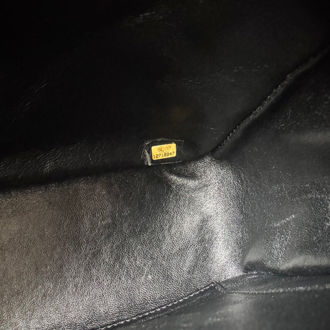 Chanel Classic Flap Jumbo Black Caviar Leather Single Flap 24k Gold Hardware 2008