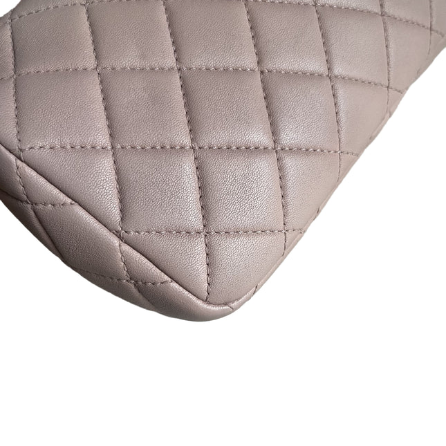 Sold Chanel Classic Flap 2014-2015 Beige Lambskin Leather Mini Crossbody Bag