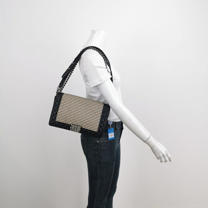 Sold Chanel Le Boy 2014 Large Black Woven Reverso Calfskin Leather Flap Bag