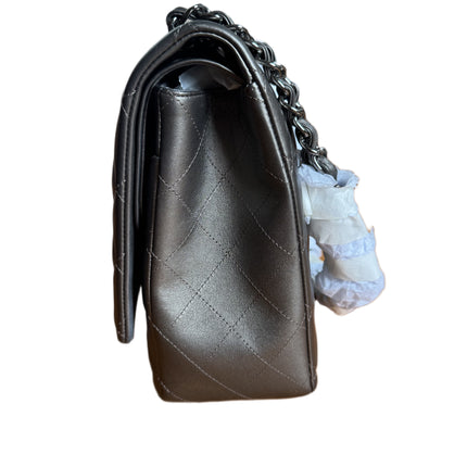 Chanel Classic Flap Maxi Metallic Lambskin Leather Double Flap Sliver Hardware 2013-14