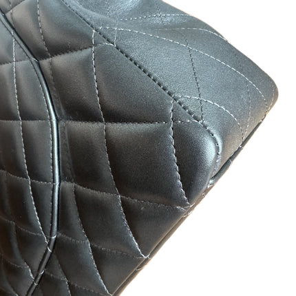 Chanel Classic Flap Maxi Metallic Lambskin Leather Double Flap Sliver Hardware 2013-14