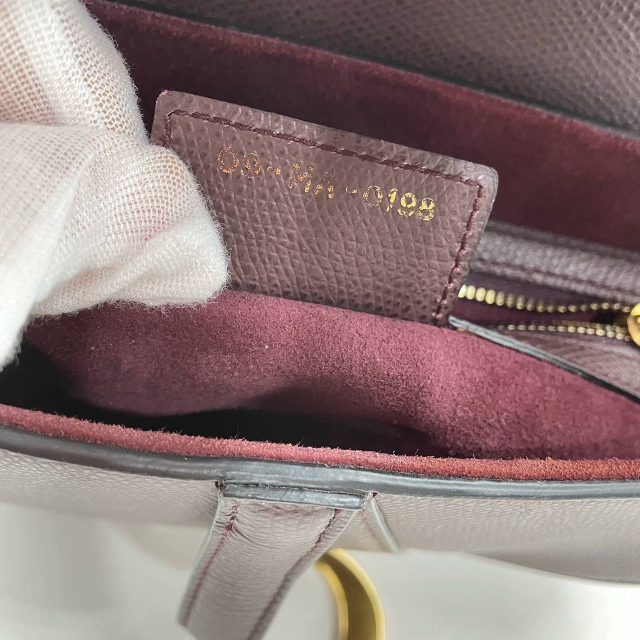 Dior Saddle Burgundy Medium Grained Leather Handbag