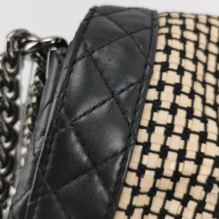 Sold Chanel Le Boy 2014 Large Black Woven Reverso Calfskin Leather Flap Bag