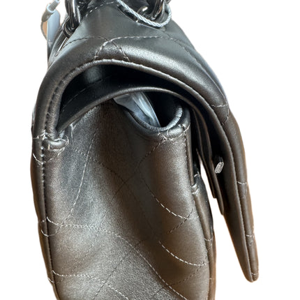 Chanel Classic Flap Maxi Metallic Lambskin Leather Double Flap Sliver Hardware 2013-14