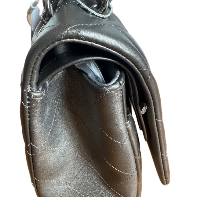 Chanel Classic Flap Maxi Metallic Lambskin Leather Double Flap Sliver Hardware 2013-14