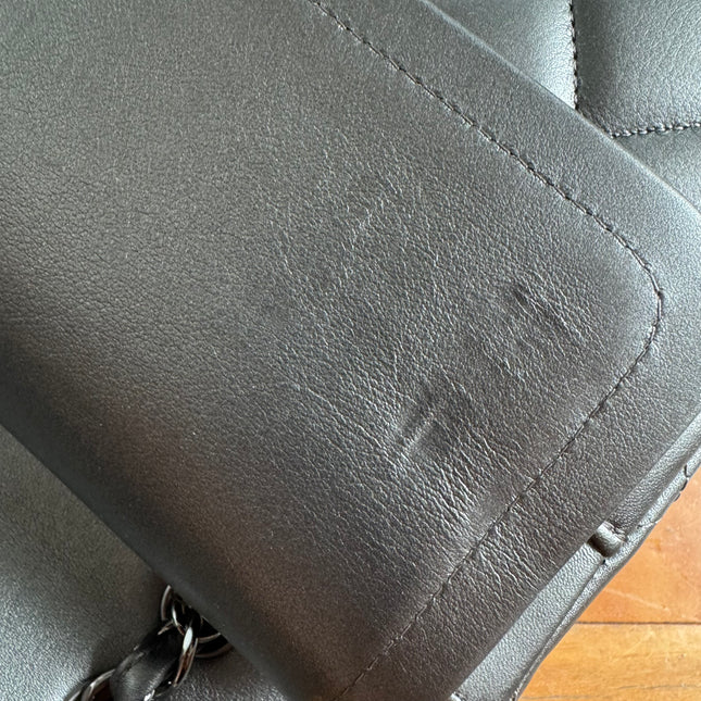 Chanel Classic Flap Maxi Metallic Lambskin Leather Double Flap Sliver Hardware 2013-14