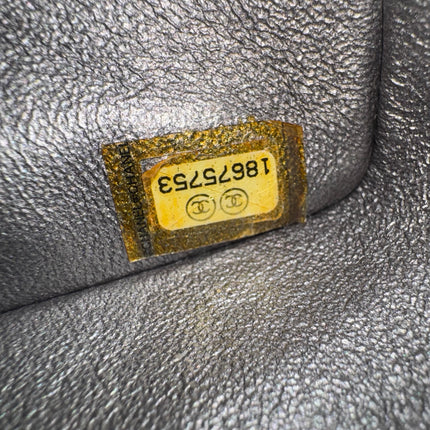 Chanel Classic Flap Maxi Metallic Lambskin Leather Double Flap Sliver Hardware 2013-14