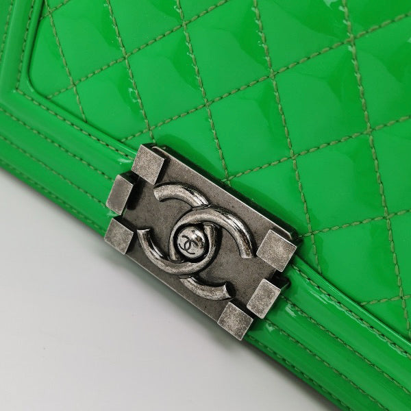 Chanel Le Boy 2016 Small Green Patent Leather Bag