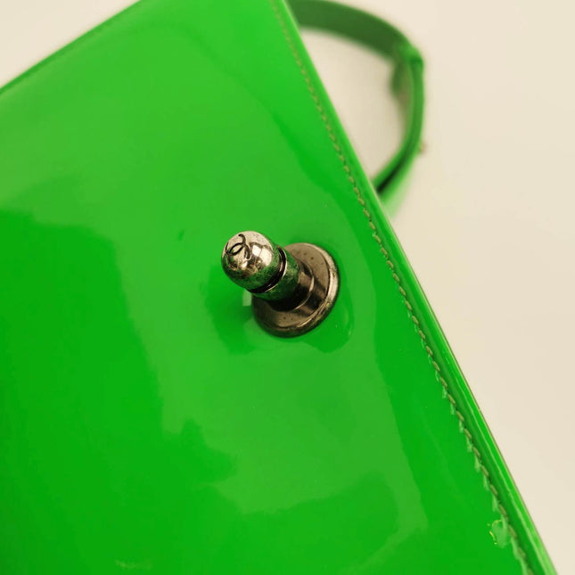 Chanel Le Boy 2016 Small Green Patent Leather Bag