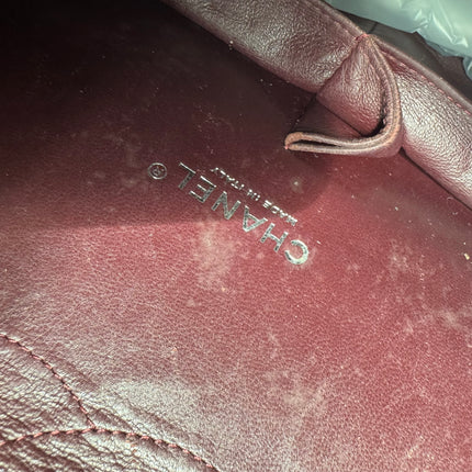 Chanel Classic Flap Maxi Black Caviar Leather Double Flap Sliver Hardware