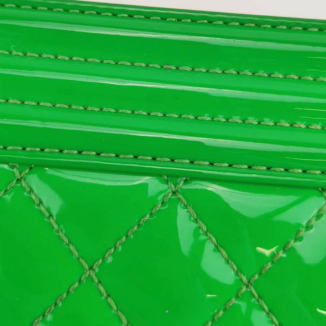 Chanel Le Boy 2016 Small Green Patent Leather Bag