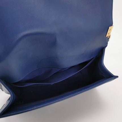 Sold Chanel Le Boy 2016 Medium Blue Lambskin Leather Bag