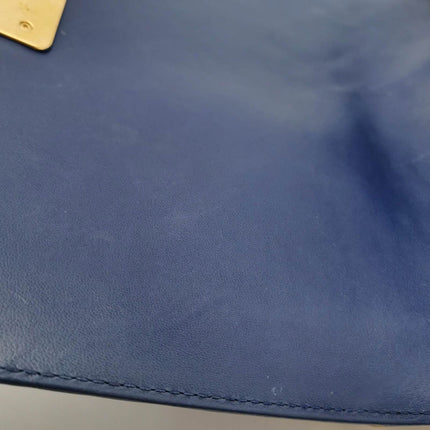 Sold Chanel Le Boy 2016 Medium Blue Lambskin Leather Bag