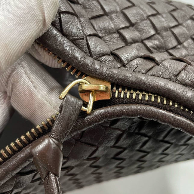 Sold Bottega Veneta Hobo Bag Large Dark Brown Lambskin leather