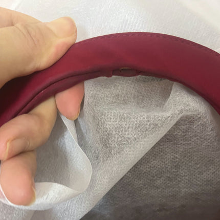 Lady Dior Vintage Large Burgundy Cloth with Yellow Gold-tone Hardware