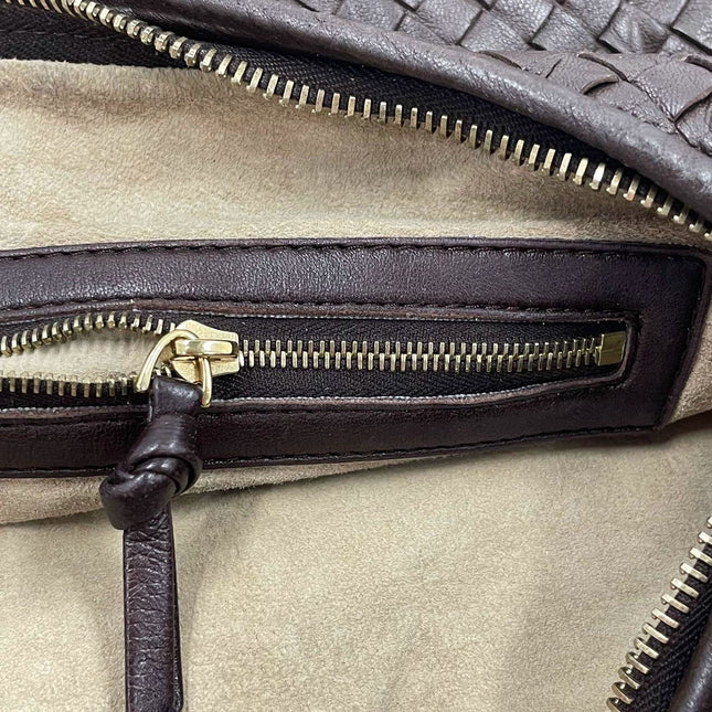 Sold Bottega Veneta Hobo Bag Large Dark Brown Lambskin leather
