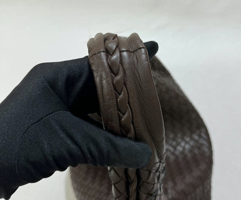 Sold Bottega Veneta Hobo Bag Large Dark Brown Lambskin leather