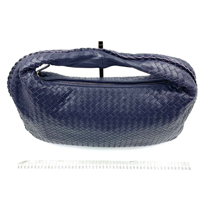 Sold Bottega Veneta Hobo Bag Medium Navy Lambskin leather Mint Condition