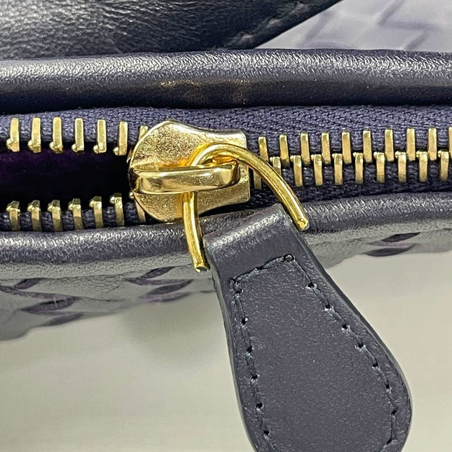Sold Bottega Veneta Hobo Bag Medium Navy Lambskin leather Mint Condition
