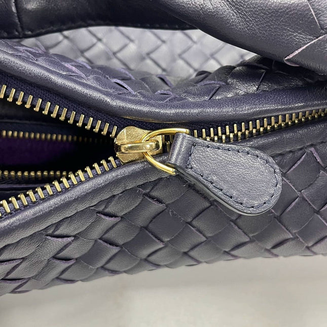 Sold Bottega Veneta Hobo Bag Medium Navy Lambskin leather Mint Condition