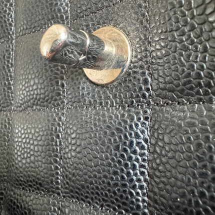 Chanel Classic Flap Jumbo Black Caviar Leather Single Flap Silver Hardware 2006-08