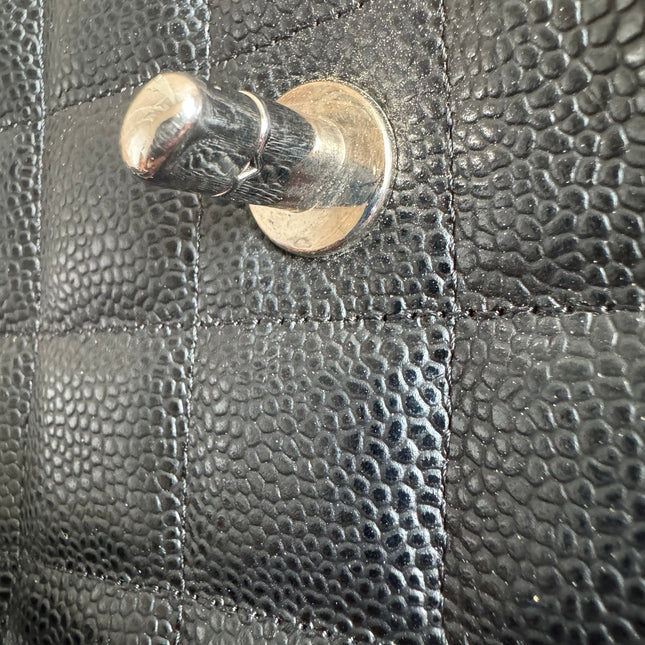 Chanel Classic Flap Jumbo Black Caviar Leather Single Flap Silver Hardware 2006-08