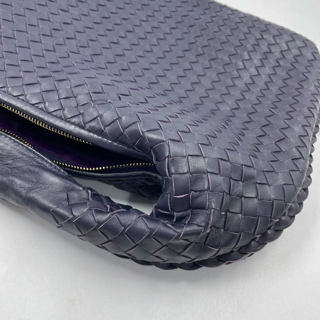 Sold Bottega Veneta Hobo Bag Medium Navy Lambskin leather Mint Condition