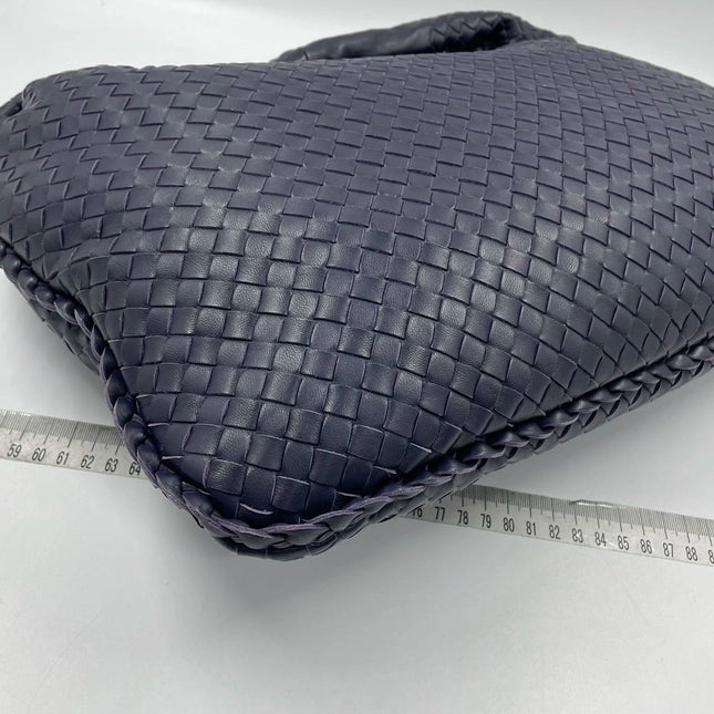 Sold Bottega Veneta Hobo Bag Medium Navy Lambskin leather Mint Condition