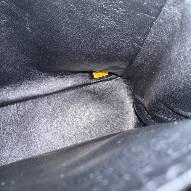 Chanel Classic Flap Jumbo Black Caviar Leather Single Flap Silver Hardware 2006-08