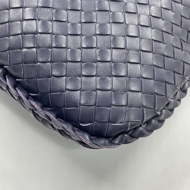 Sold Bottega Veneta Hobo Bag Medium Navy Lambskin leather Mint Condition