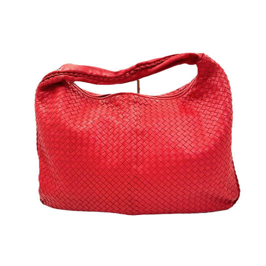 Bottega Veneta Intrecciato Hobo Bag in Red leather Large-Luxbags