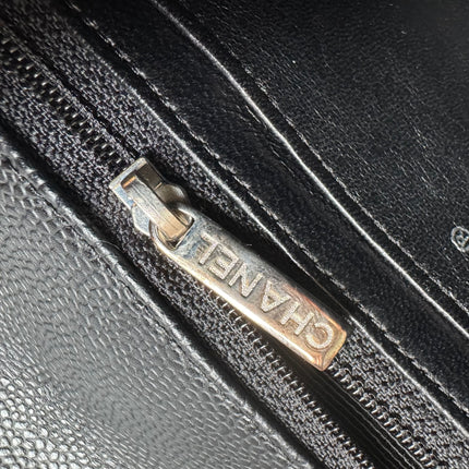 Chanel Classic Flap Jumbo Black Caviar Leather Single Flap Silver Hardware 2006-08