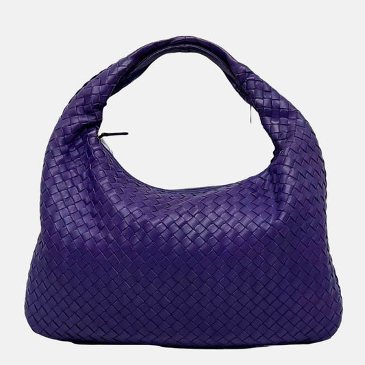 Bottega Veneta Veneta Hobo Medium Purple Intrecciato Leather Bag