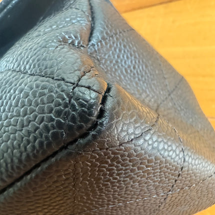 Chanel Classic Flap Jumbo Black Caviar Leather Single Flap Silver Hardware 2006-08