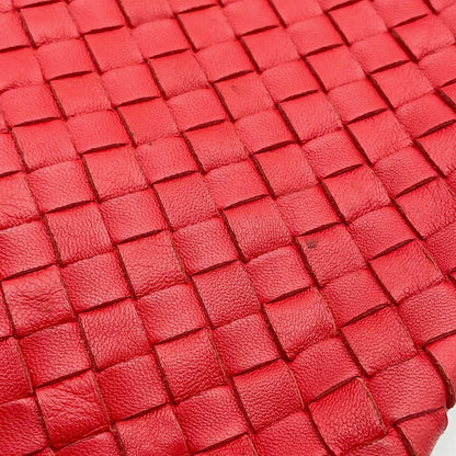 Bottega Veneta Intrecciato Hobo Bag in Red leather Large