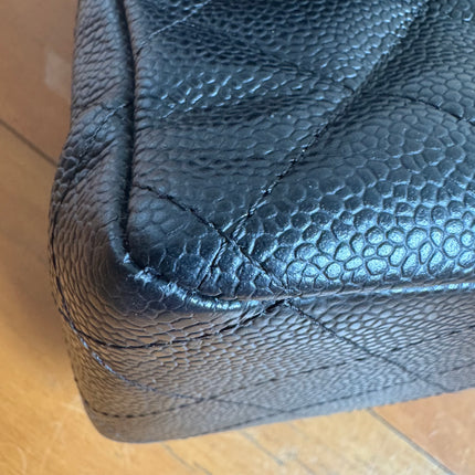 Chanel Classic Flap Jumbo Black Caviar Leather Single Flap Silver Hardware 2006-08