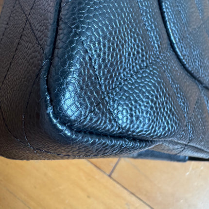 Chanel Classic Flap Jumbo Black Caviar Leather Single Flap Silver Hardware 2006-08