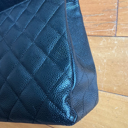 Chanel Classic Flap Jumbo Black Caviar Leather Single Flap Silver Hardware 2006-08