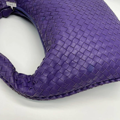 Bottega Veneta Veneta Hobo Medium Purple Intrecciato Leather Bag