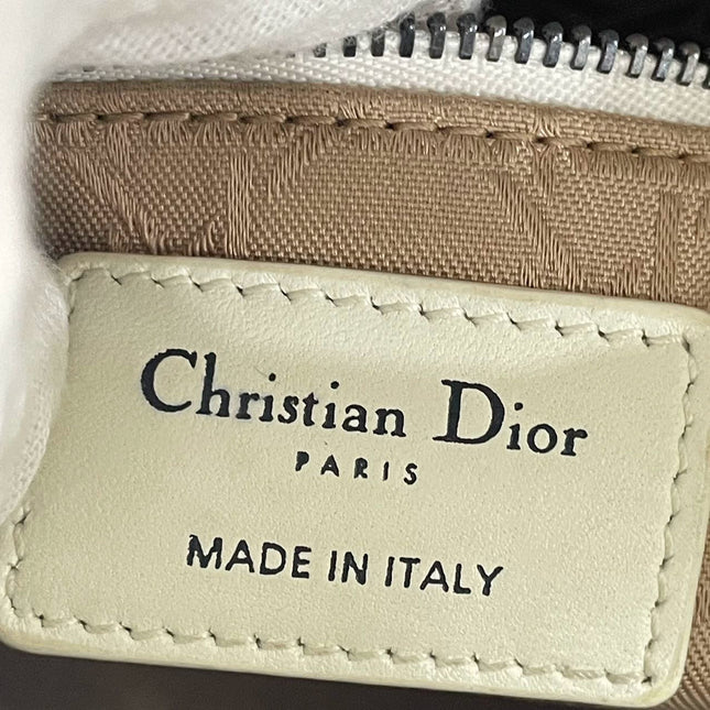 Sold Lady Dior Small My Abcdior White Ecru Lambskin Cannage Leather