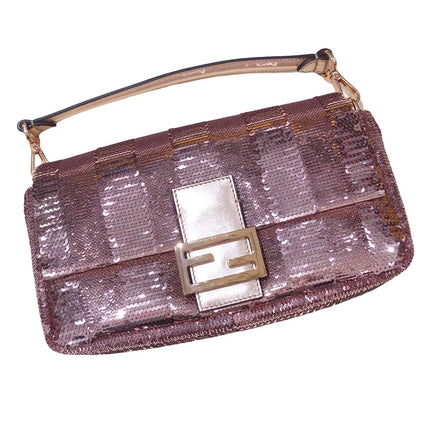 Fendi Baguette Pink Glitter sequins Never Worn