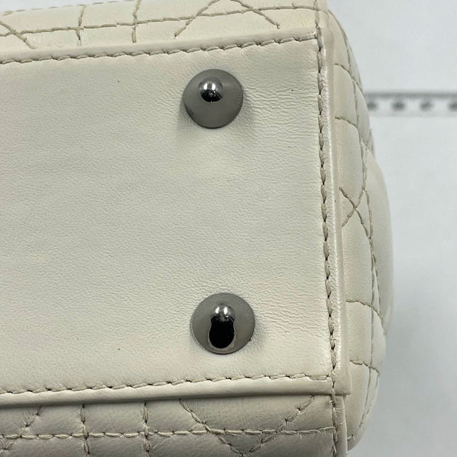 Sold Lady Dior Small My Abcdior White Ecru Lambskin Cannage Leather