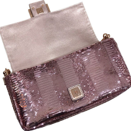 Fendi Baguette Pink Glitter sequins Never Worn