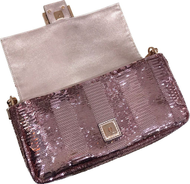 Fendi Baguette Pink Glitter sequins Never Worn