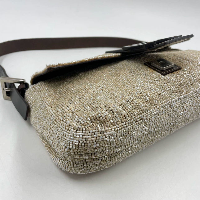 Sold Fendi Baguette Shoulder bag with Beige Beads